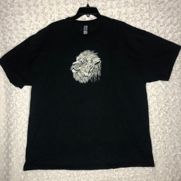 Lion Embroidered Tee Shirt Men's Size‎ 2XL - Picture 1 of 5